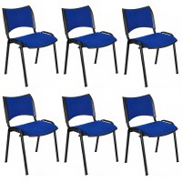 Pack 6 de sillas confidente Smart con estructura epoxy negra y tapizado Baly (textil) o piel ecológica